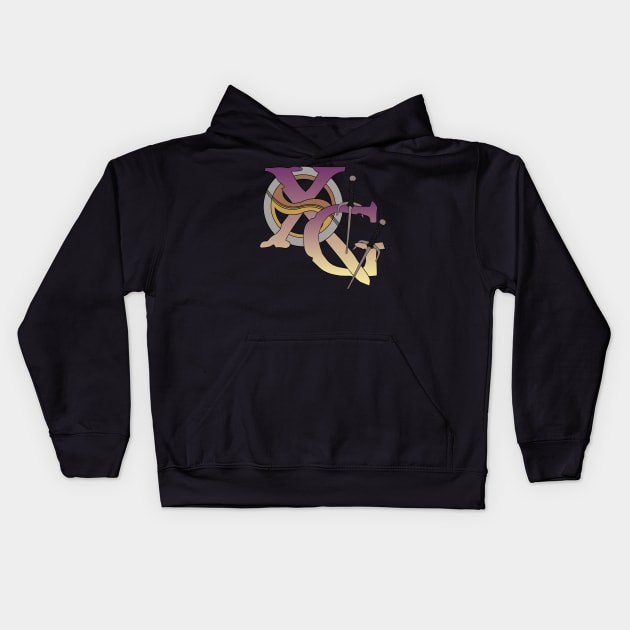 Xena & Gabrielle Letters Kids Hoodie by CharXena